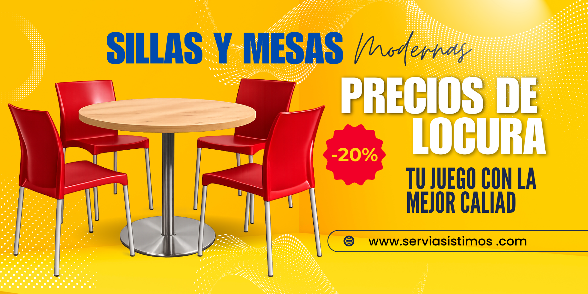 Yellow Blue and Pink Modern Furniture Sale Banner
